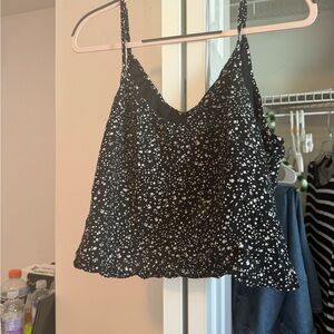 Angie Black and White Speckled Camisole